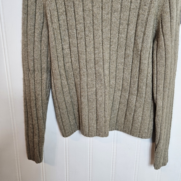 Abercrombie Fitch Heavy Lambswool Sweater XXL Tan Brown Chunky Knit Pullover - Picture 4 of 11